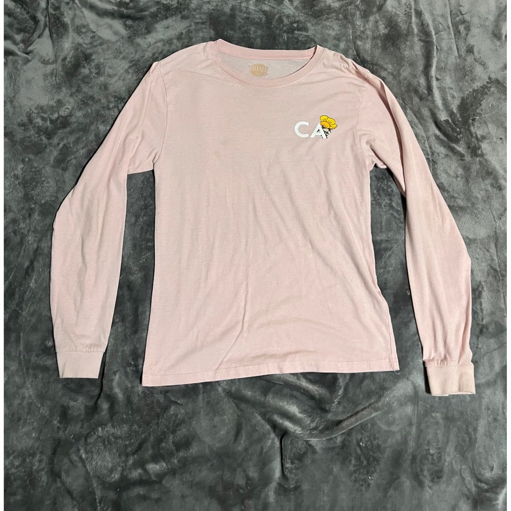 Home State Mens California Poppy Graphic Long Sleeve Tee Pink Small